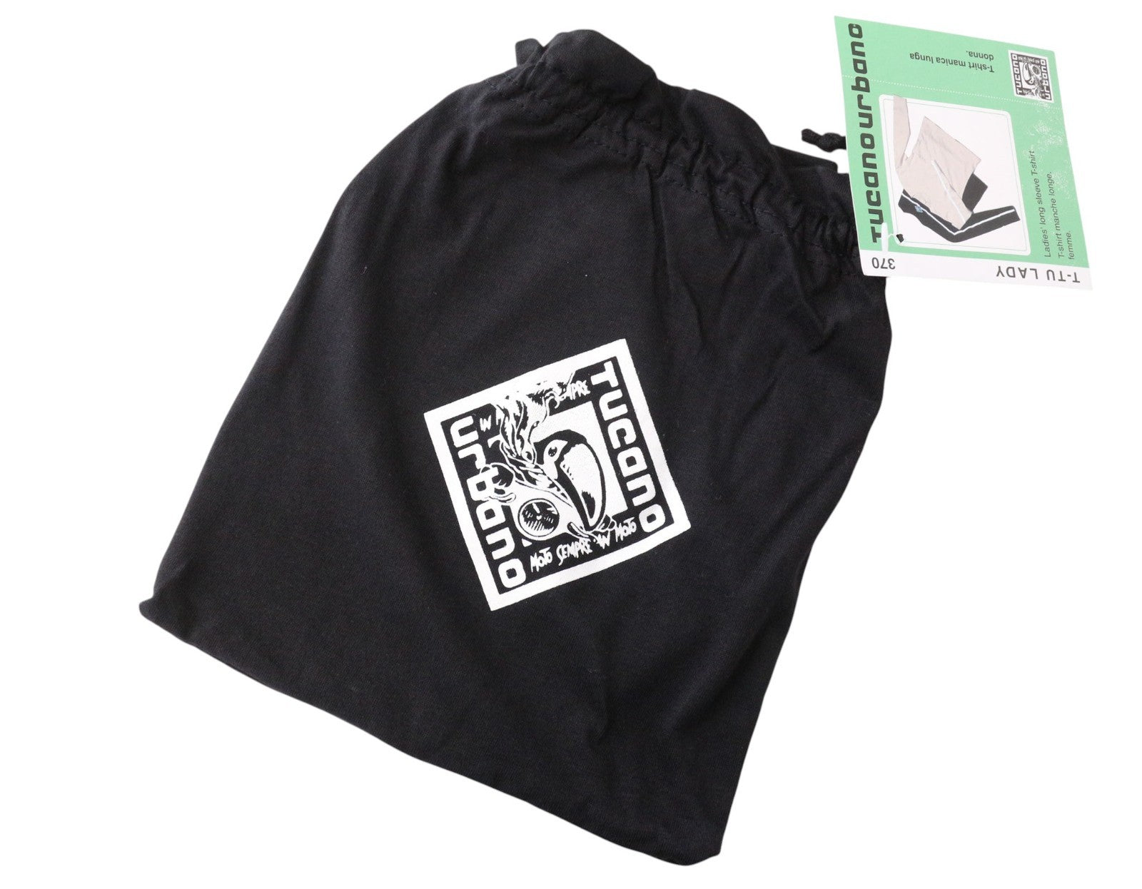 TUCANO URBANO T-TU moteriški marškinėliai ilgomis rankovėmis, XS dydžio, juodi, su medvilniniu logotipu, laisvalaikio stiliaus. 