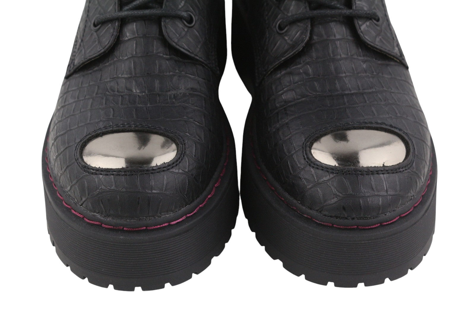 REPLAY moteriški aulinukai, juodi, 40 dydžio, „Ortholite“ stiliaus, krokodilo rašto, platforminis padas, palaidinė su kulkšnimis. 