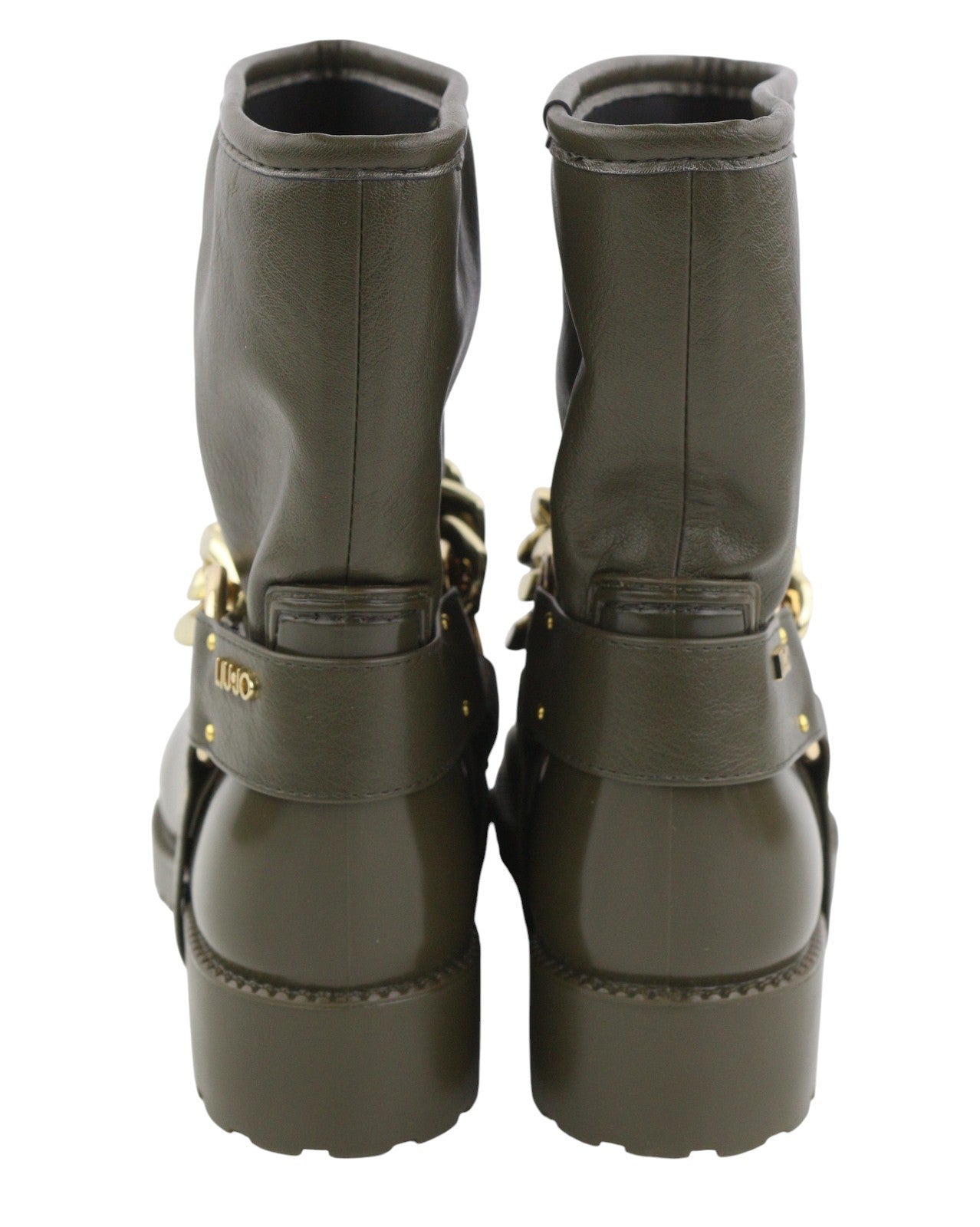 LIU JO Nieve moteriški aulinukai, 37 dydis, žali, aukso spalvos, apvali nosis, iki kulkšnies, RRP155 