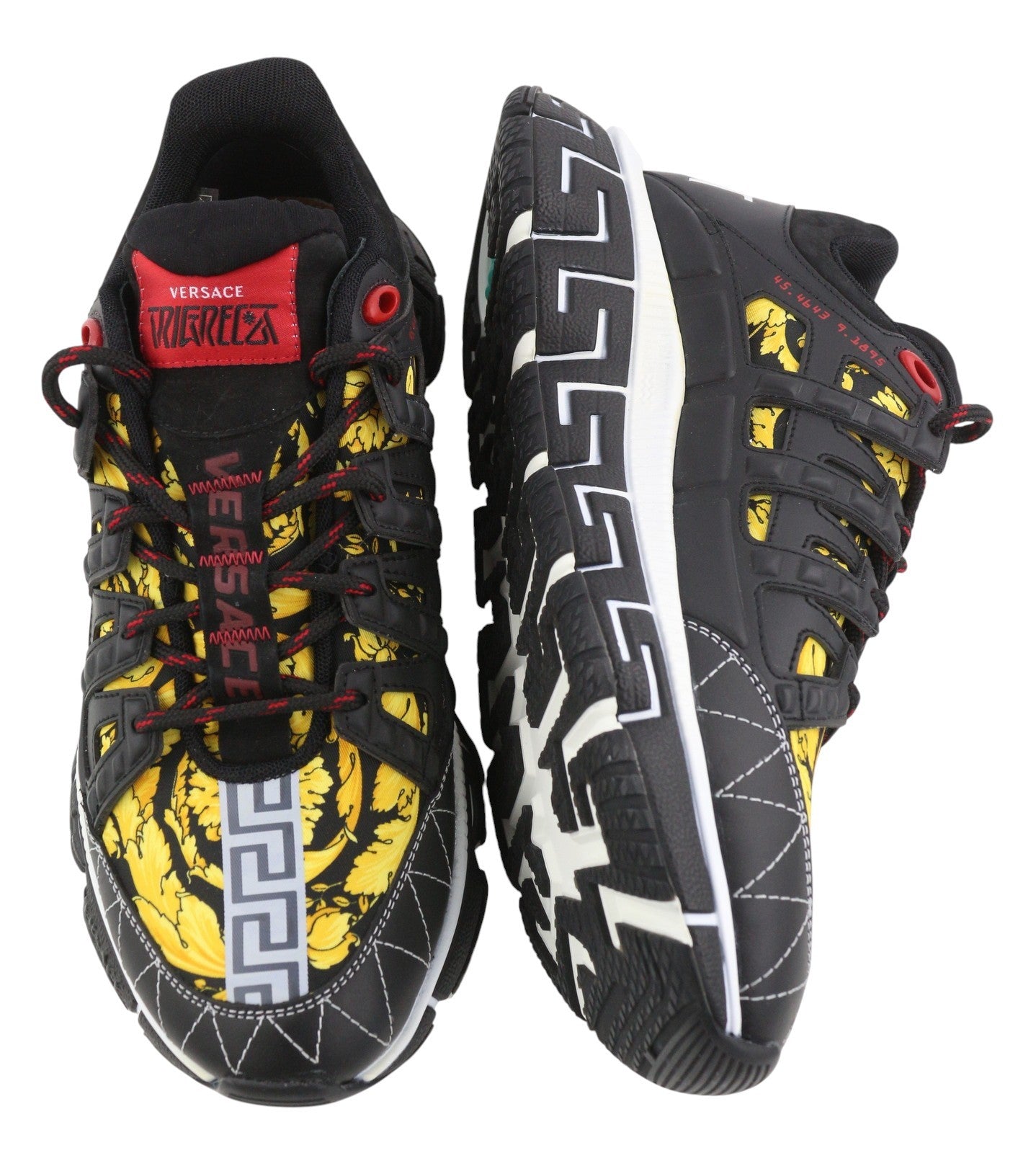 VERSACE Trigreca vyriški sportbačiai, 43,5 €, juodi, suvarstomi „Greca“ paminkštinimo sistema, RRP850 