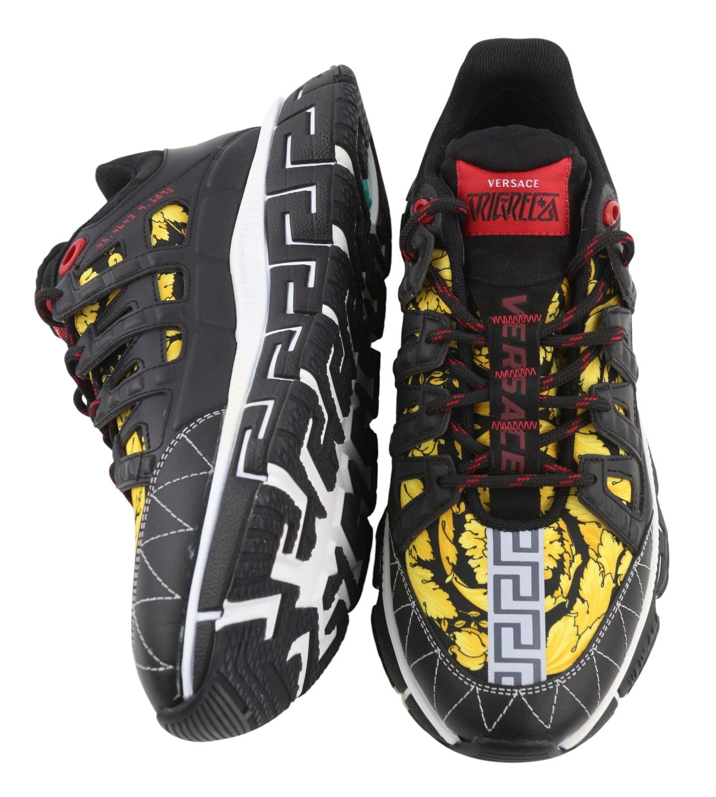 VERSACE Trigreca vyriški sportbačiai, 43,5 €, juodi, suvarstomi „Greca“ paminkštinimo sistema, RRP850 