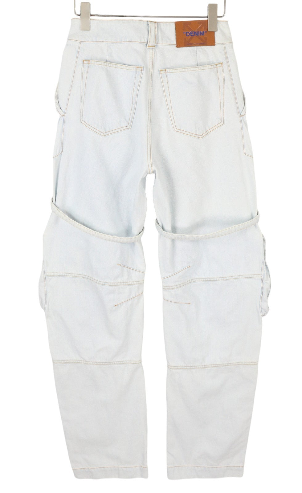 OFF-WHITE c/o VIRGIL ABLOH „Bleach Cargo Over“ moteriški džinsai W26 laisvi „Baggy“ RRP2088 