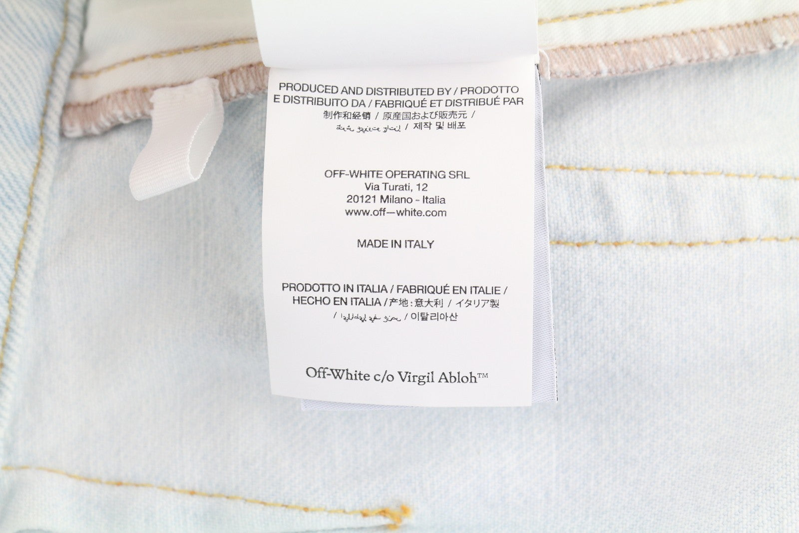 OFF-WHITE c/o VIRGIL ABLOH „Bleach Cargo Over“ moteriški džinsai W26 laisvi „Baggy“ RRP2088 