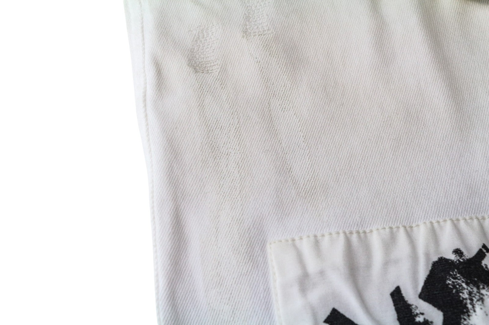 DIESEL Theppar vyriški džinsai W28 balti medvilniniai tamprūs džinsai su lopais ir dėmėmis 