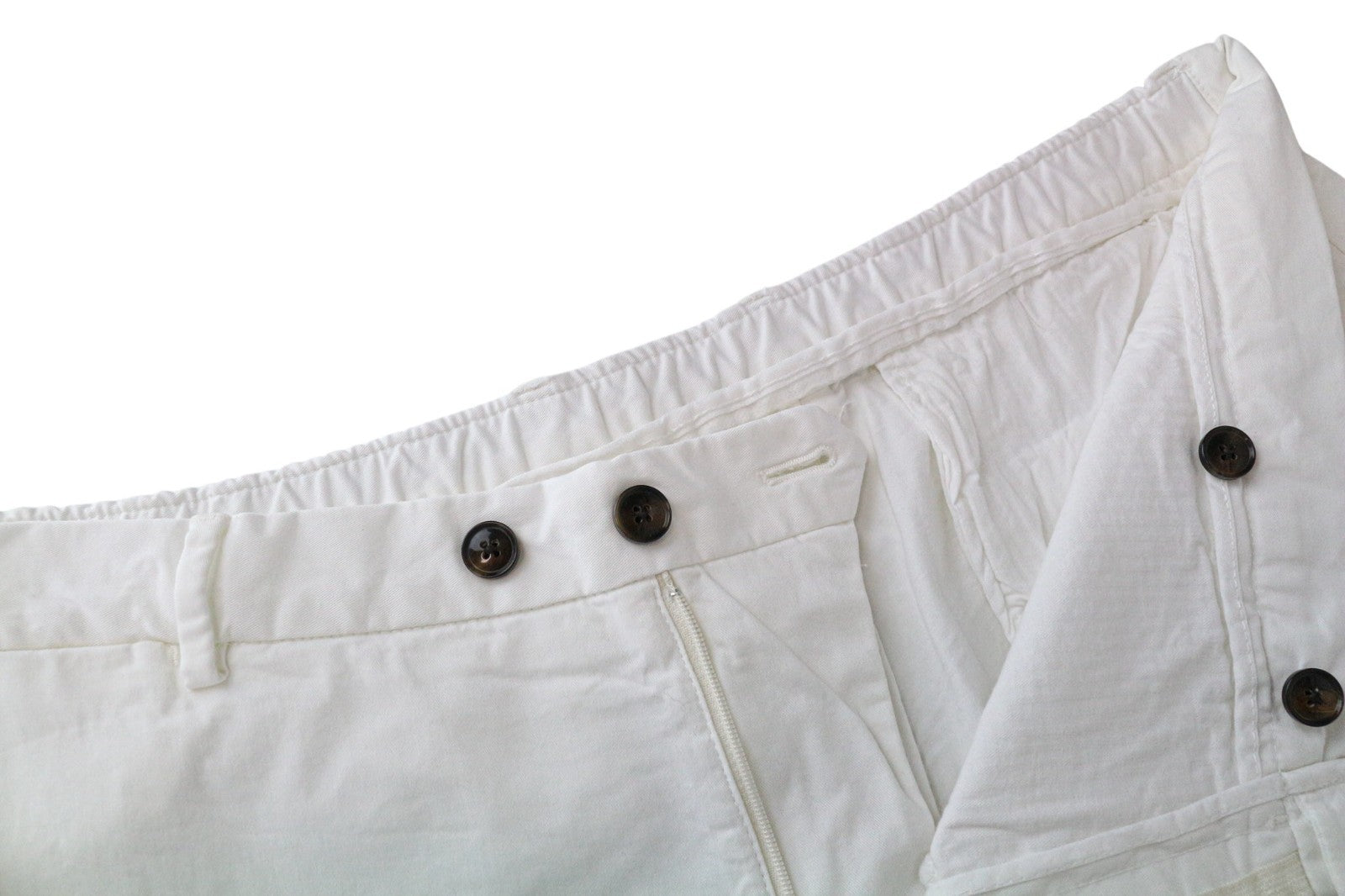 SUITSUPPLY Porto vyriški šortai, UK38R, balti, tamprios medvilnės vasarinės kelnės plokščiu priekiu 