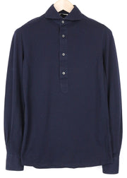 SUITSUPPLY vyriški polo marškinėliai 35/36 tamsiai mėlynos medvilnės itin plono stiliaus 