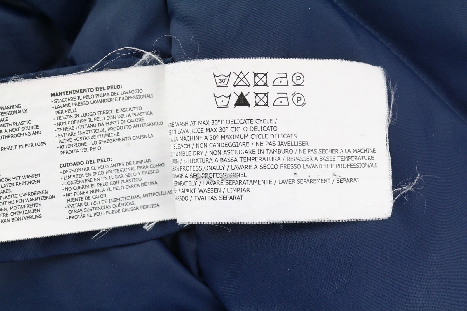 WOOLRICH moteriška striukė XS tamsiai mėlyna su ančių pūkų užpildu ir tikru kailiu, su gobtuvu, pilnu užtrauktuku 