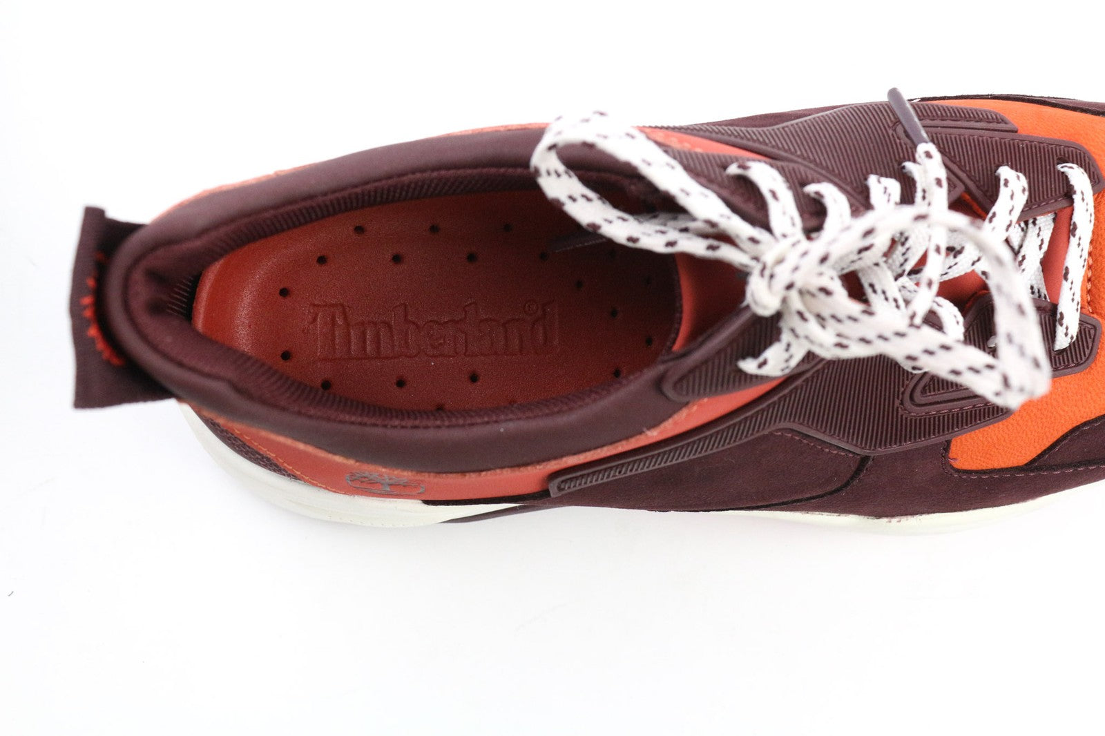 TIMBERLAND A249K moteriški sportbačiai, UK4.5, bordo spalvos, odiniai, žemapadžiai su raišteliais. 