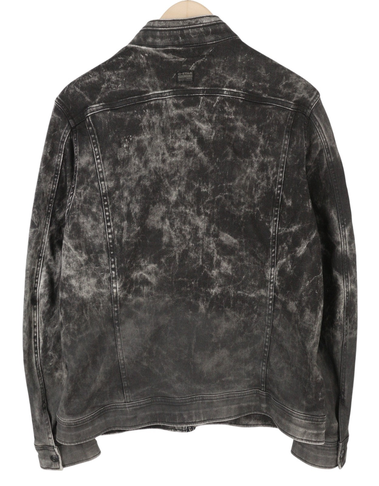 G-STAR Arc Zip Deconstructed 3D Slim vyriška striukė, XL dydžio, juoda, su išblukusiu užtrauktuku, lengva 