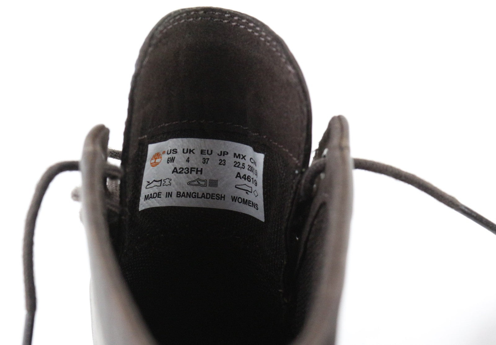 TIMBERLAND A23FH moteriški aulinukai, rudi, odiniai, suvarstomi, laisvalaikio stiliaus, su kulkšnimis. 