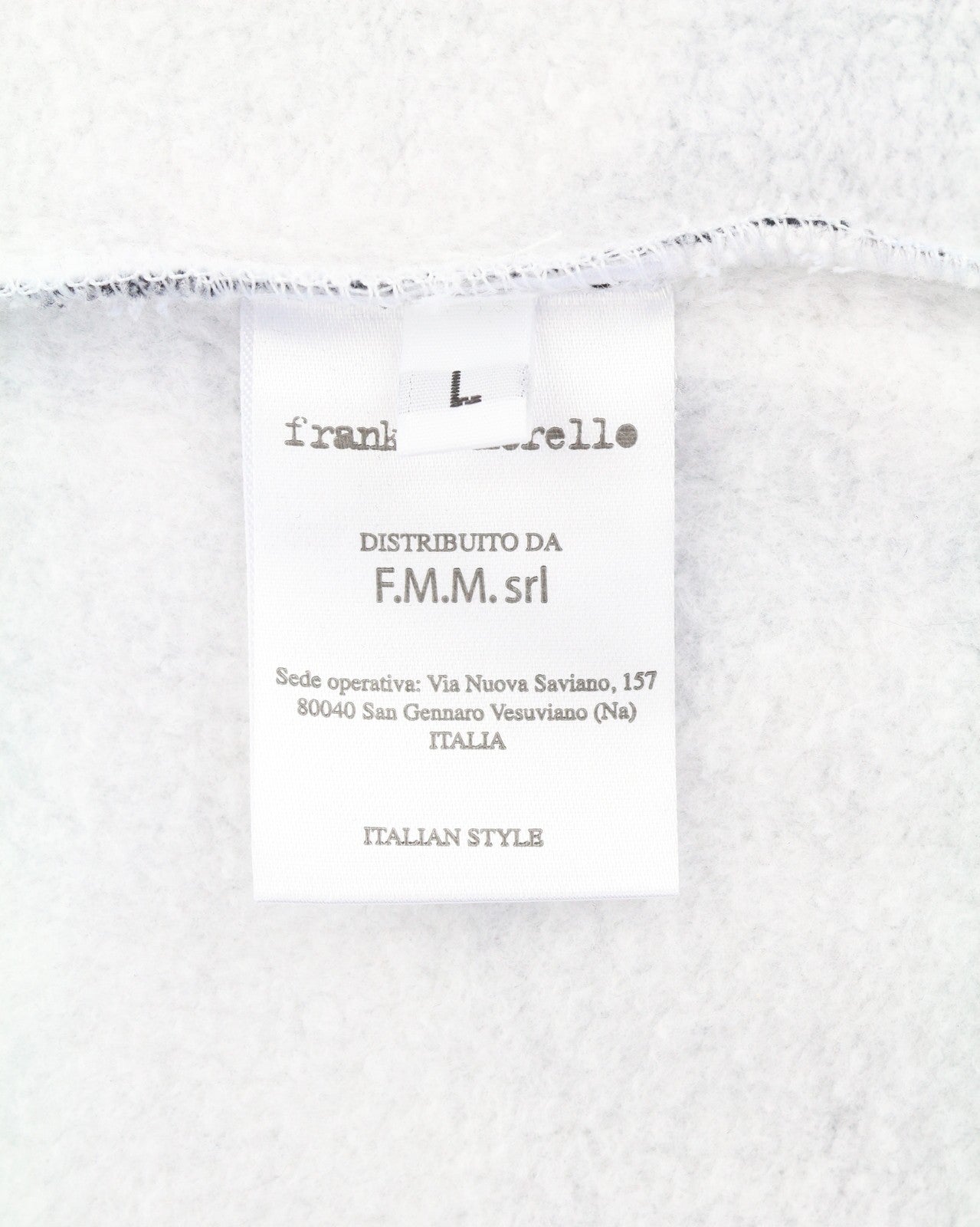 FRANKIE MORELLO vyriškas džemperis L dydžio, juodas, raštuotas logotipas, apvali kaklo iškirpte, laisvalaikio megztinis 