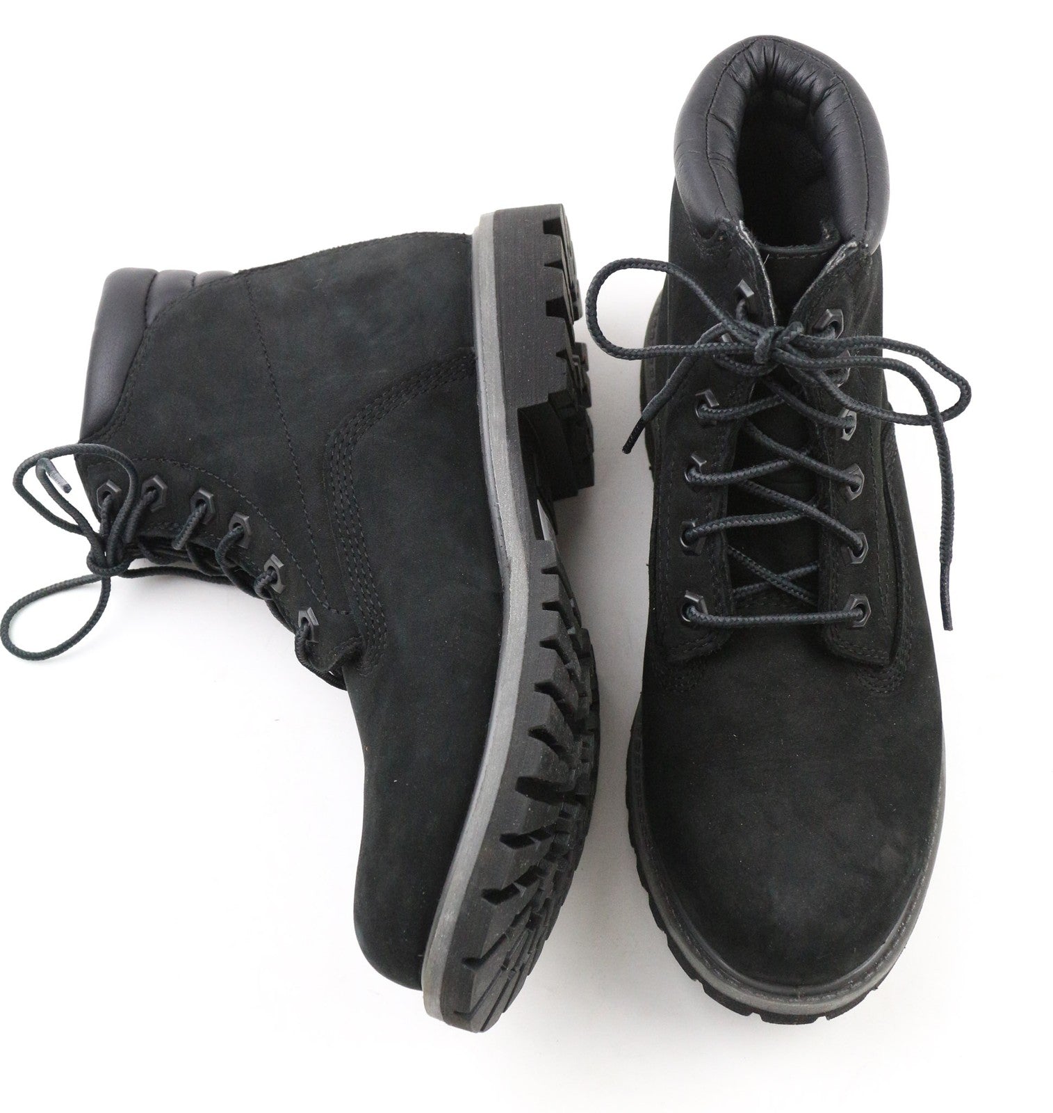 TIMBERLAND A17VM moteriški batai UK5 juodi odiniai laisvalaikio apvalios nosies logotipas 