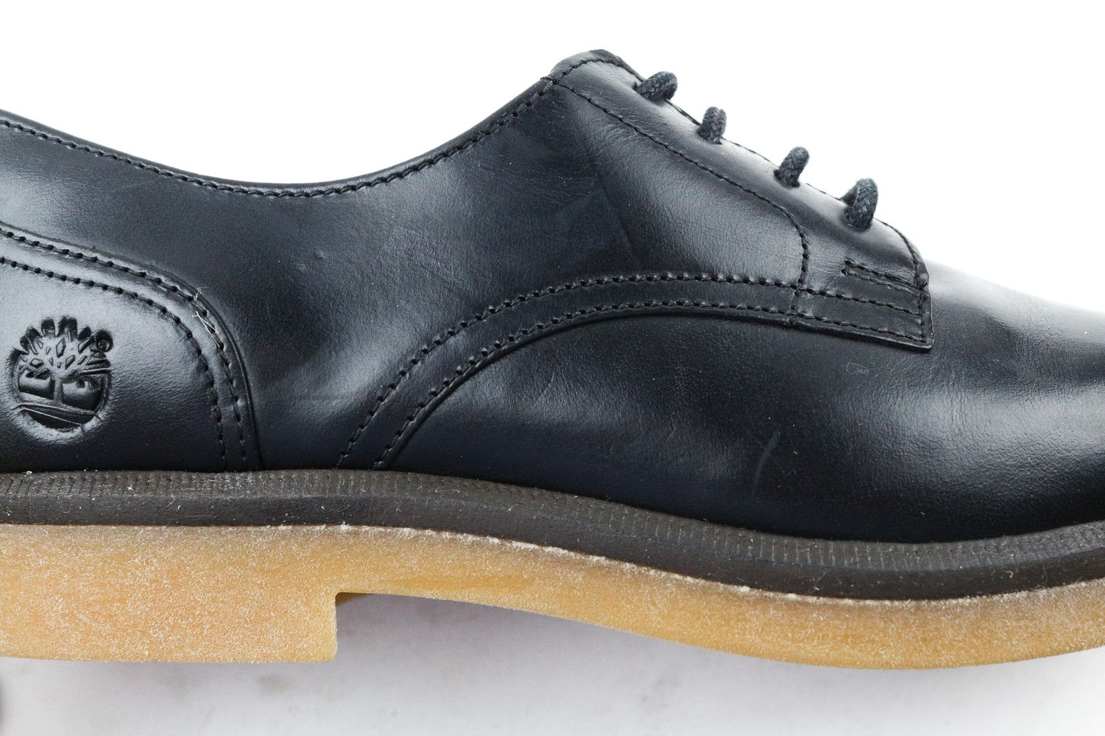 TIMBERLAND A2G1D moteriški batai UK4 juodi blizgantys odiniai su raišteliais apvaliu nosimi 