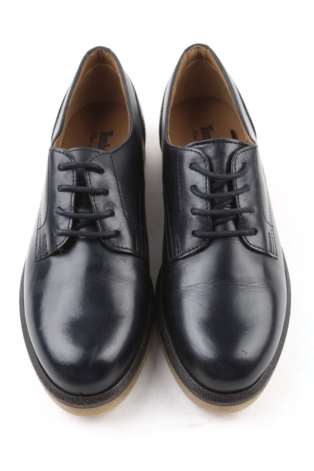 TIMBERLAND A2G1D moteriški batai UK4 juodi blizgantys odiniai su raišteliais apvaliu nosimi 