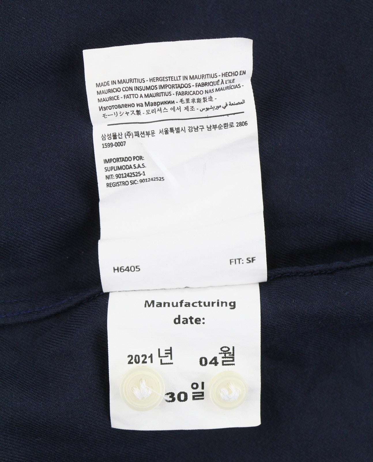 SUITSUPPLY Egipto medvilnės vyriški oficialūs marškinėliai 41/42 16/16 1/2 Dark Bue Slim Fit 