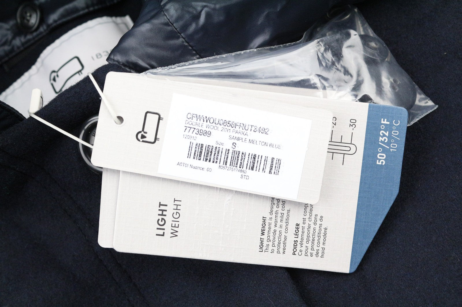 WOOLRICH moteriška dvigubos vilnos 2in1 parka striukė su gobtuvu ir vidutinio ilgio pūkine striuke S 