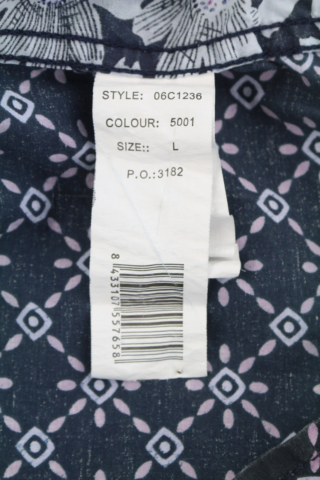 DESIGUAL vyriški marškiniai L, laisvalaikio, raštuoti, sagomis užsegami, platėjančios apykaklės kišenės, įprasto kirpimo 