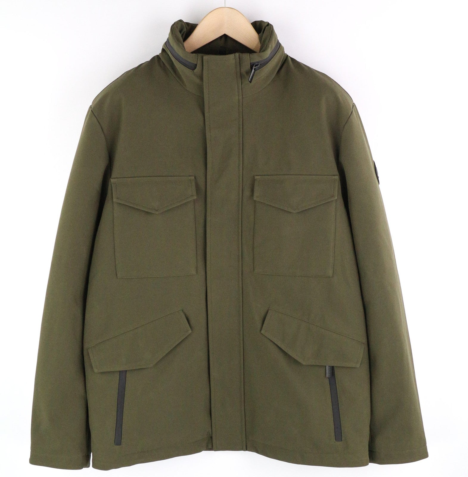 WOOLRICH Soft Shell Field vyriška striukė L dydžio, su pamušalu ir aukštu paslėptu gobtuvu 