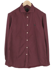 HARMONT &amp; BLAINE vyriški marškiniai, XL dydžio bordo spalvos, siauro kirpimo, iškirpte ir sagomis raštuoti 