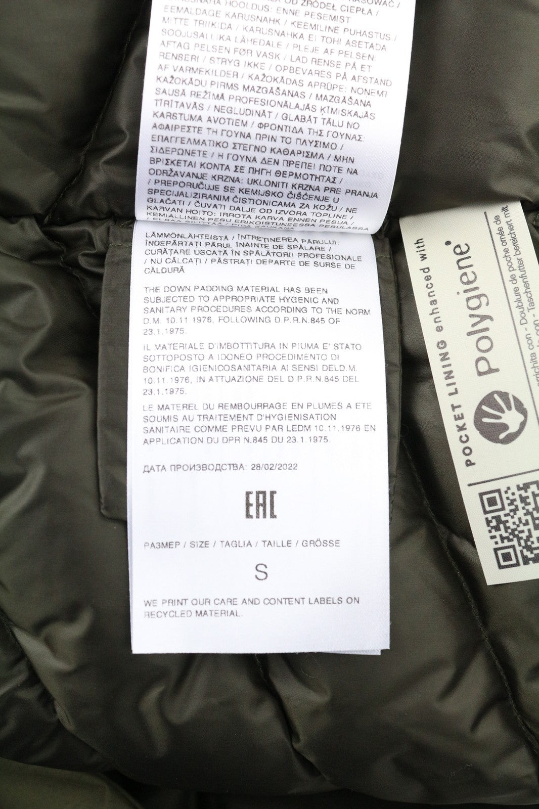 WOOLRICH Bow Bridge Parka moteriška striukė su pūkine striuke, S dydžio, su gobtuvu ir pamušalu bei užtrauktuku. 