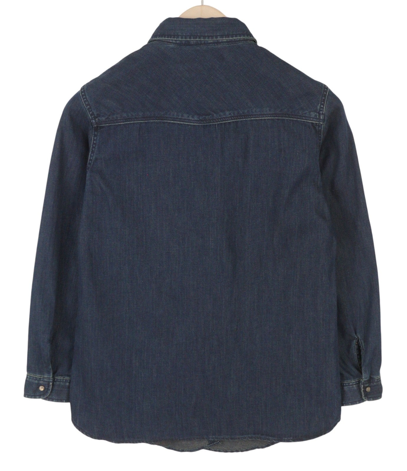 SCOTCH &amp; SODA moteriški marškinėliai S, džinsinio audinio, tamsiai mėlyni, su spaudėmis, kišenės užlopytos, laisvalaikio stiliaus. 