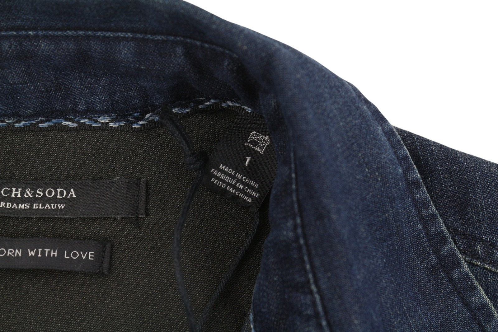 SCOTCH &amp; SODA moteriški marškinėliai S, džinsinio audinio, tamsiai mėlyni, su spaudėmis, kišenės užlopytos, laisvalaikio stiliaus. 