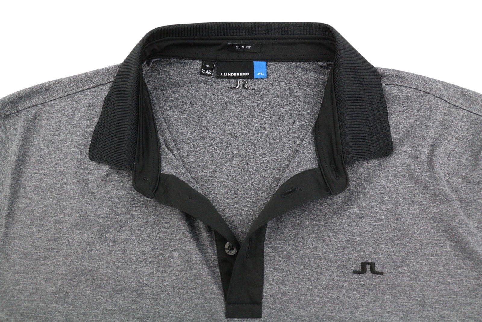 J. LINDEBERG Lucas Slim Fit-Tx Jersey vyriški Polos XL pilki marškinėliai trumpomis rankovėmis 