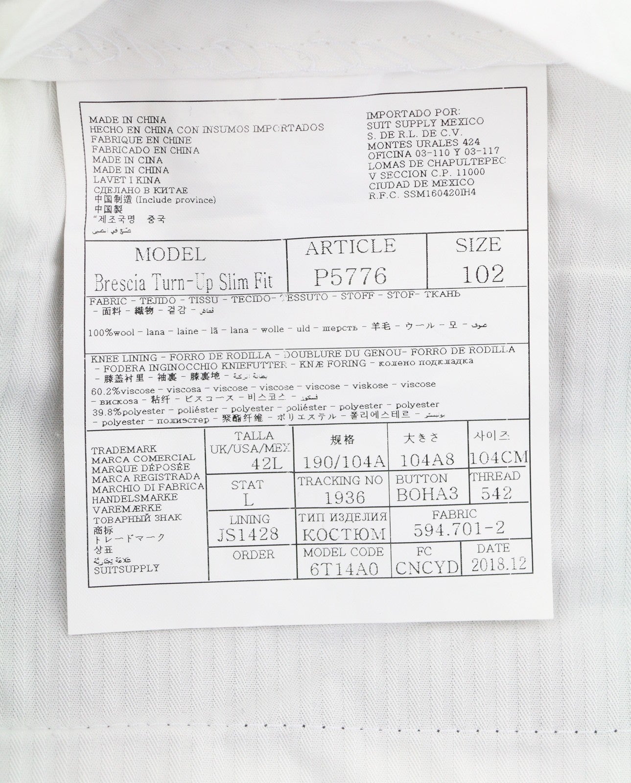 SUITSUPPLY Brescia atlenkiamos, plonos vyriškos kelnės, UK42L, pilkos, grynos vilnos, siaurėjančios 