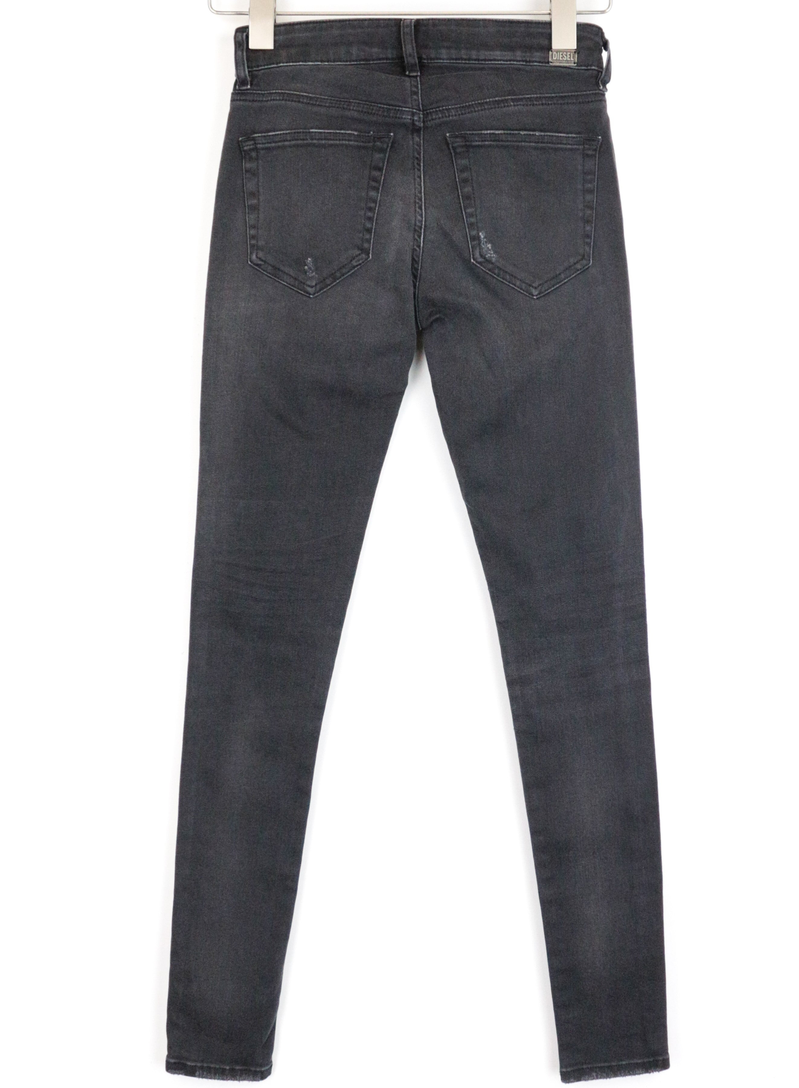DIESEL Slandy 069GI W25 L32 pilki medvilniniai aptempti moteriški ploni tamprūs džinsai 