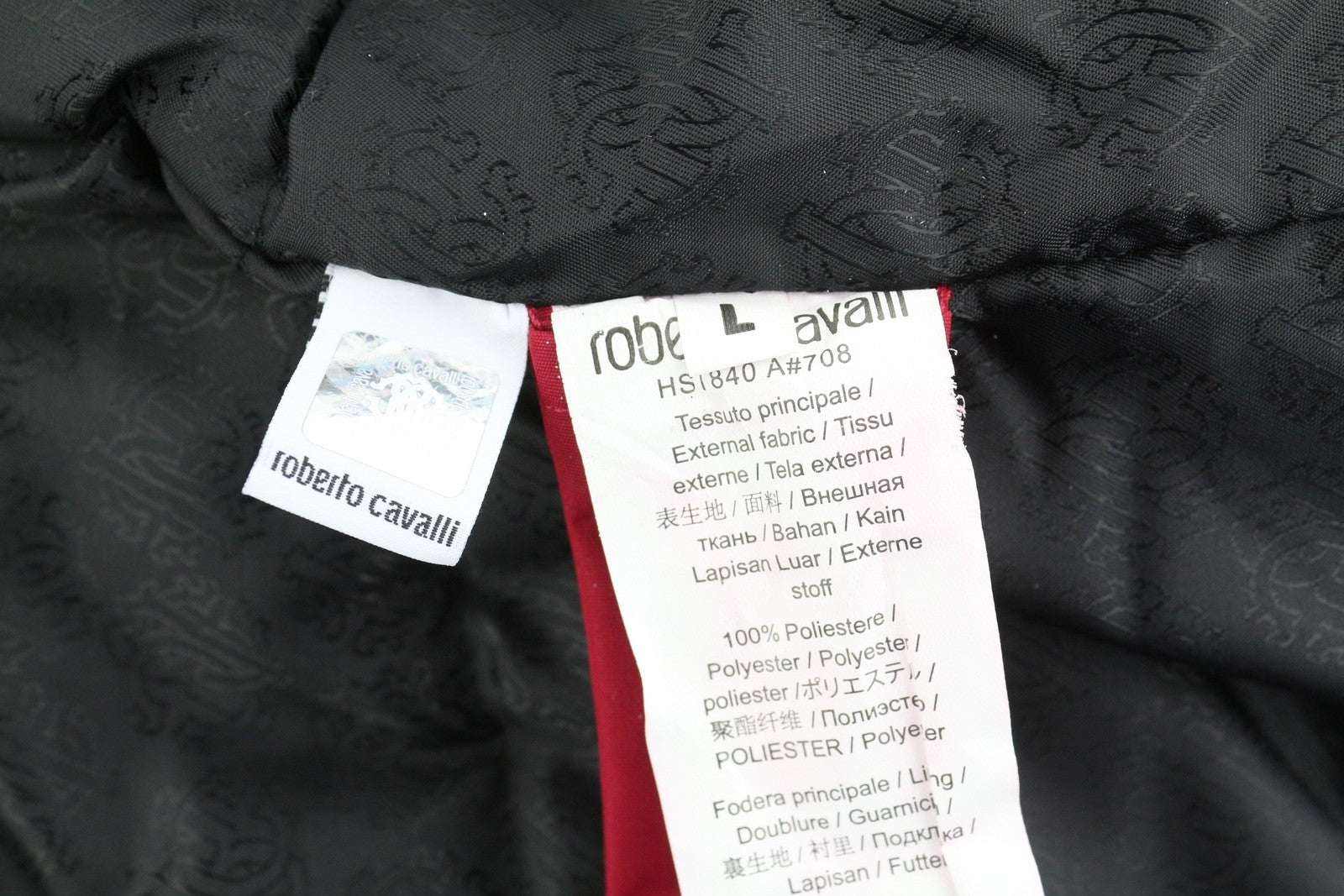 ROBERTO CAVALLI vyriška striukė L, raudona, su pilnu užtrauktuku, paminkštinta meškėno kailio parka su gobtuvu RRP560 