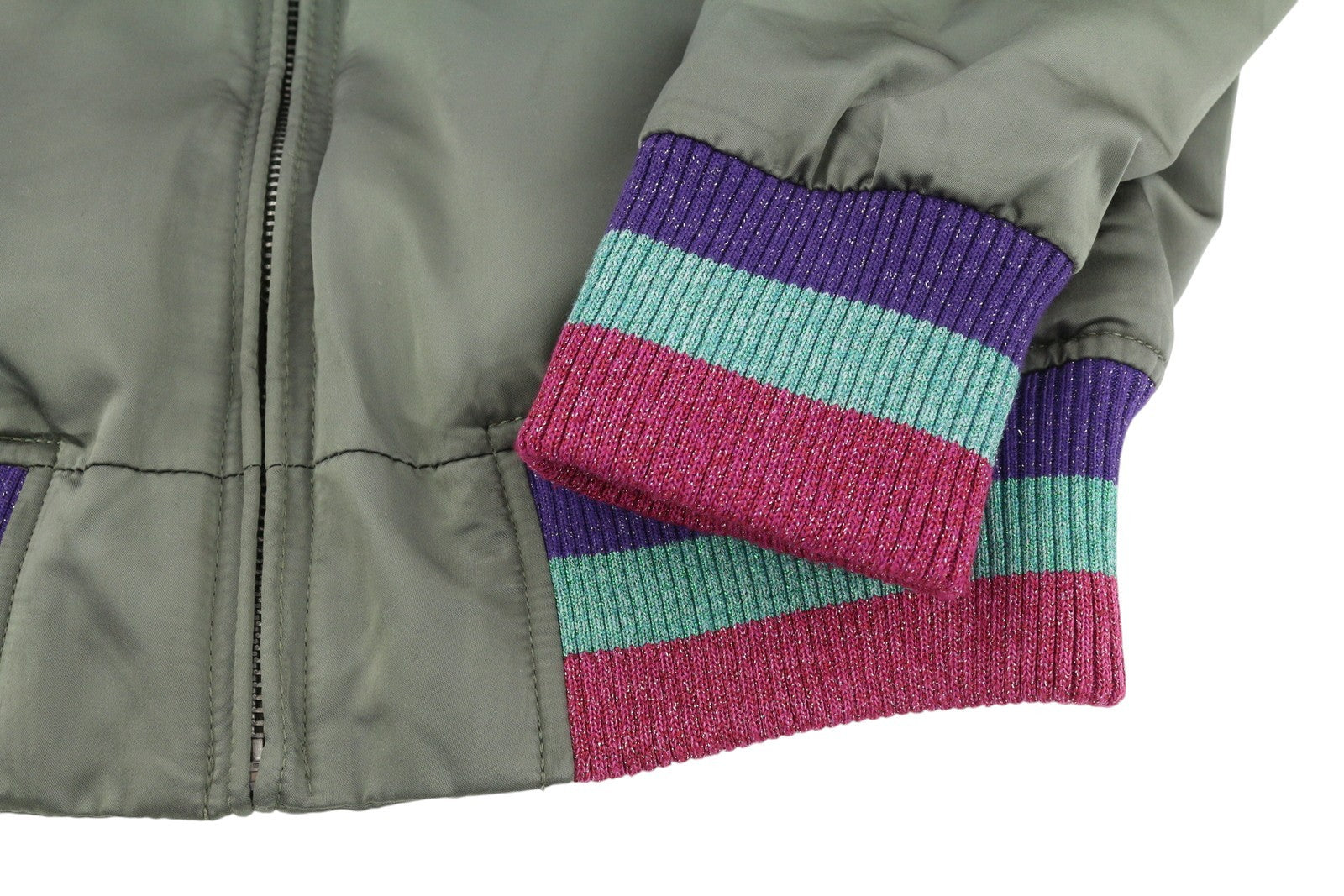 DIESEL moteriška striukė XS, žalia, blizgi, dvipusė, lengva, bomber stiliaus striukė su pilnu užtrauktuku. 