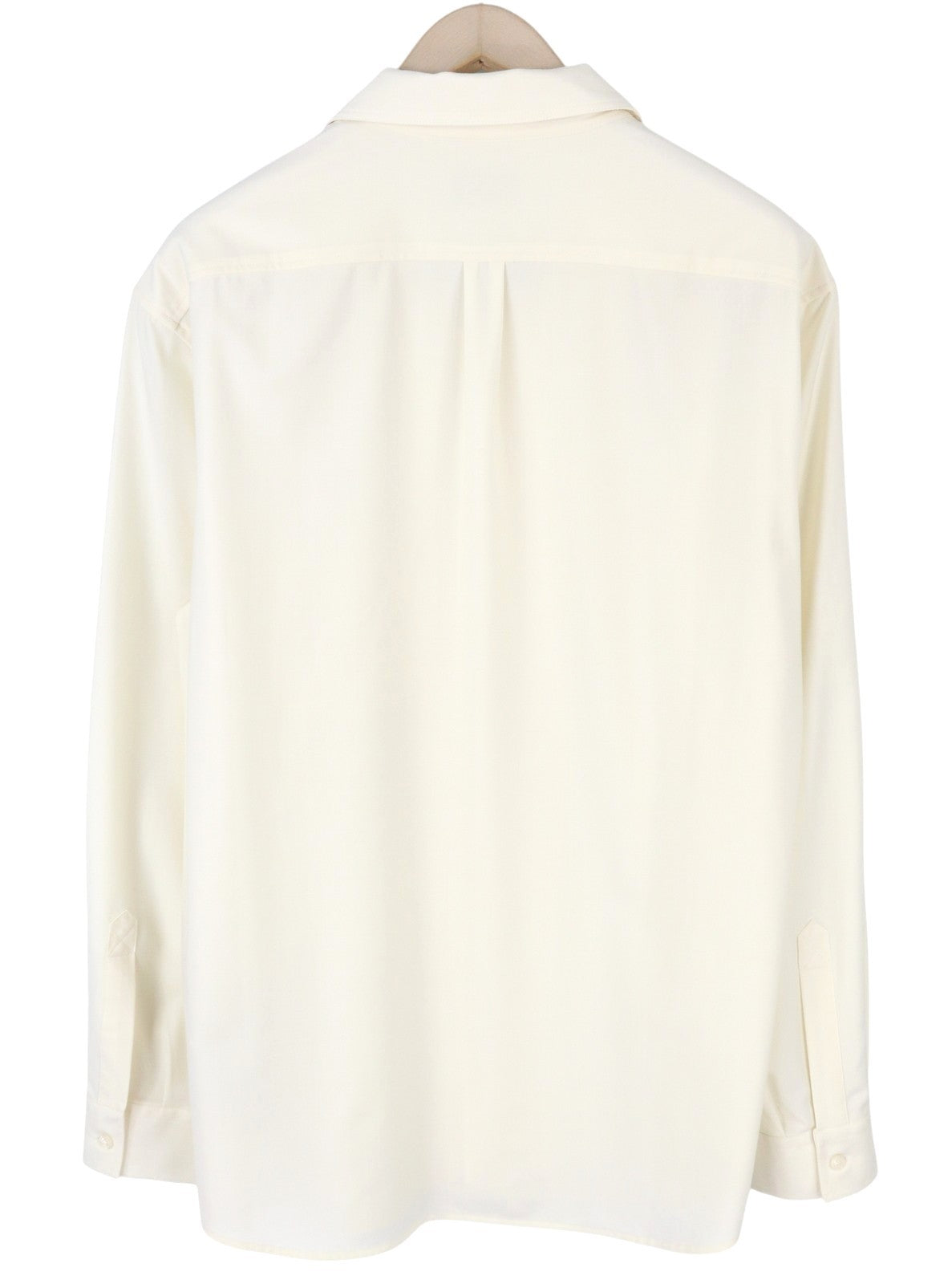 DIESEL S-Wooly vyriški marškinėliai L, balti, vilnos mišinio marškinėliai su įpjova apykakle, sagomis ir uždėtinėmis kišenėmis. 