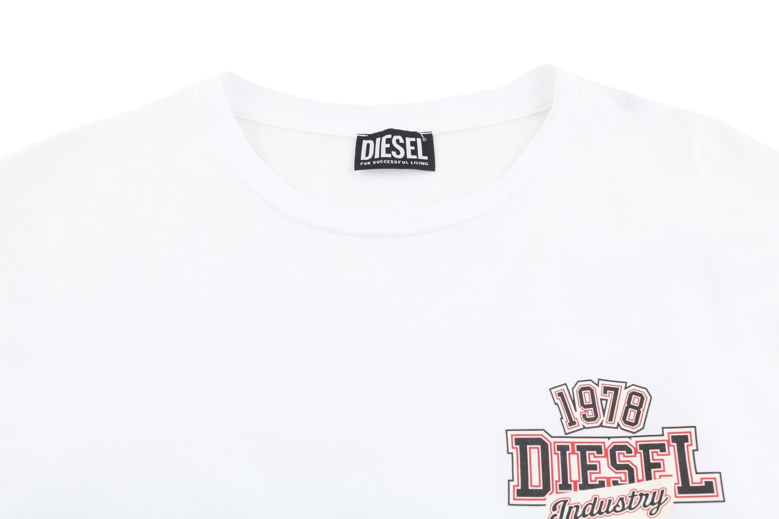 DIESEL T-Diegos-LS-K27 Men T-Shirt XL White Crew Neck Long Sleeved Pullover