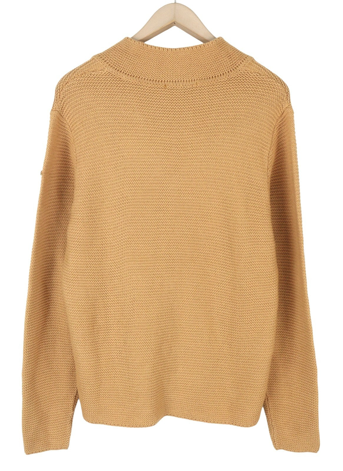 TRUSSARDI Cecina vyriškas kardiganas XL dydžio, smėlio spalvos, vilnos mišinio, tvirtai megztas, su sagomis užsegamu kardiganu RRP320 