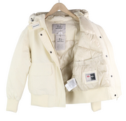 WOOLRICH Arctic Bomber moteriška pūkinė striukė su gobtuvu S dydžio Ramar audinio drobė RRP780 