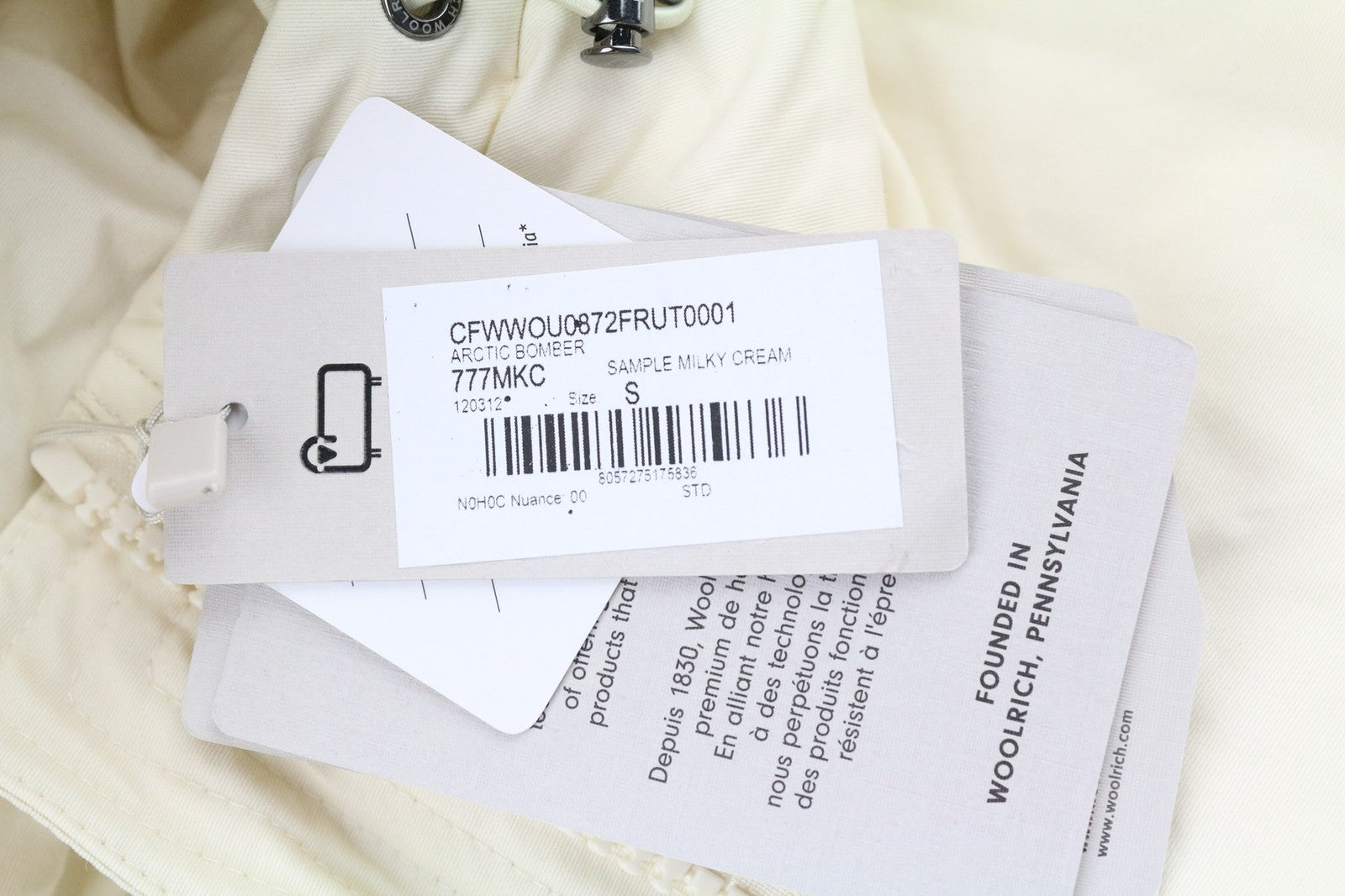 WOOLRICH Arctic Bomber moteriška pūkinė striukė su gobtuvu S dydžio Ramar audinio drobė RRP780 