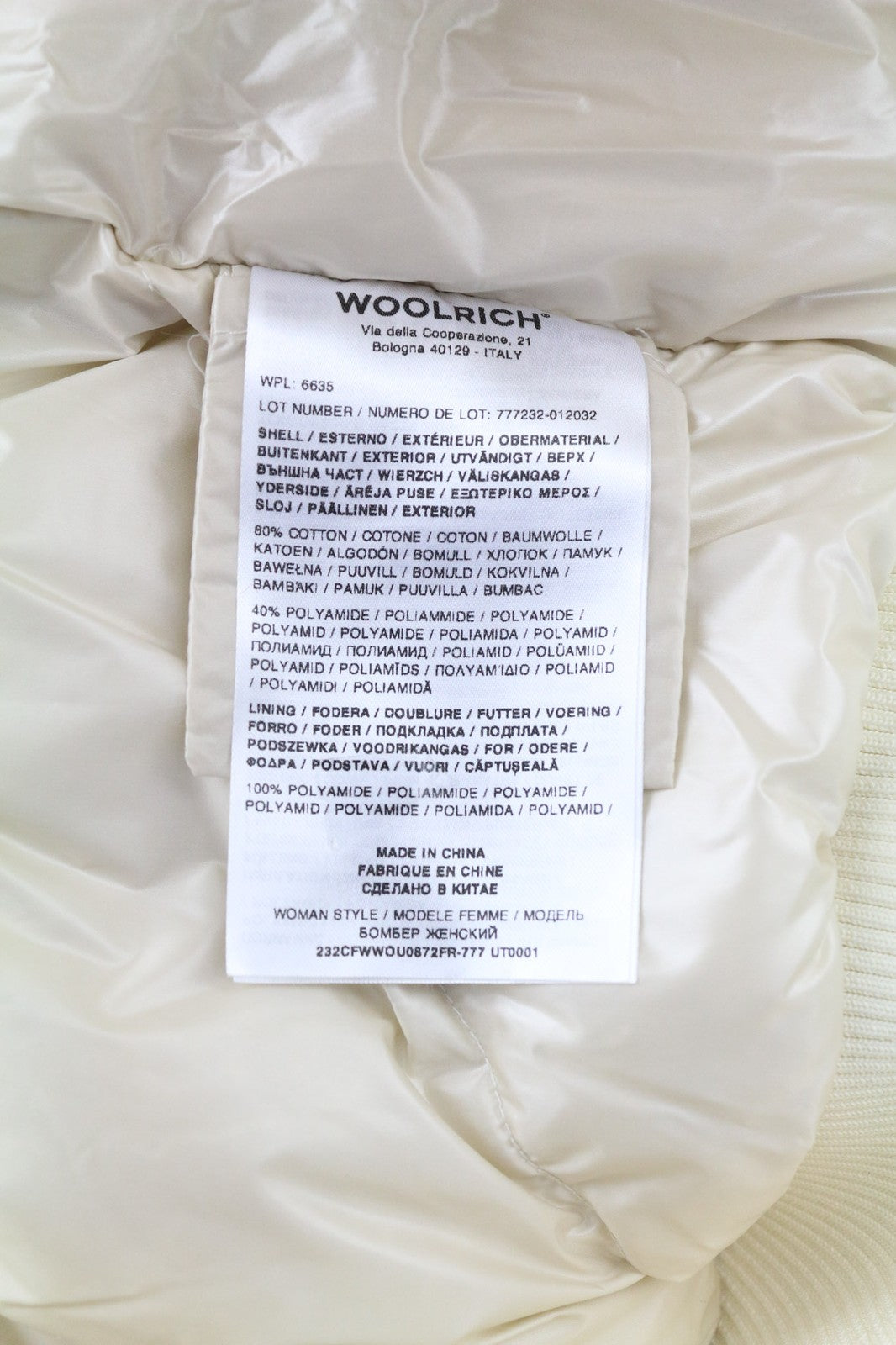 WOOLRICH Arctic Bomber moteriška pūkinė striukė su gobtuvu S dydžio Ramar audinio drobė RRP780 