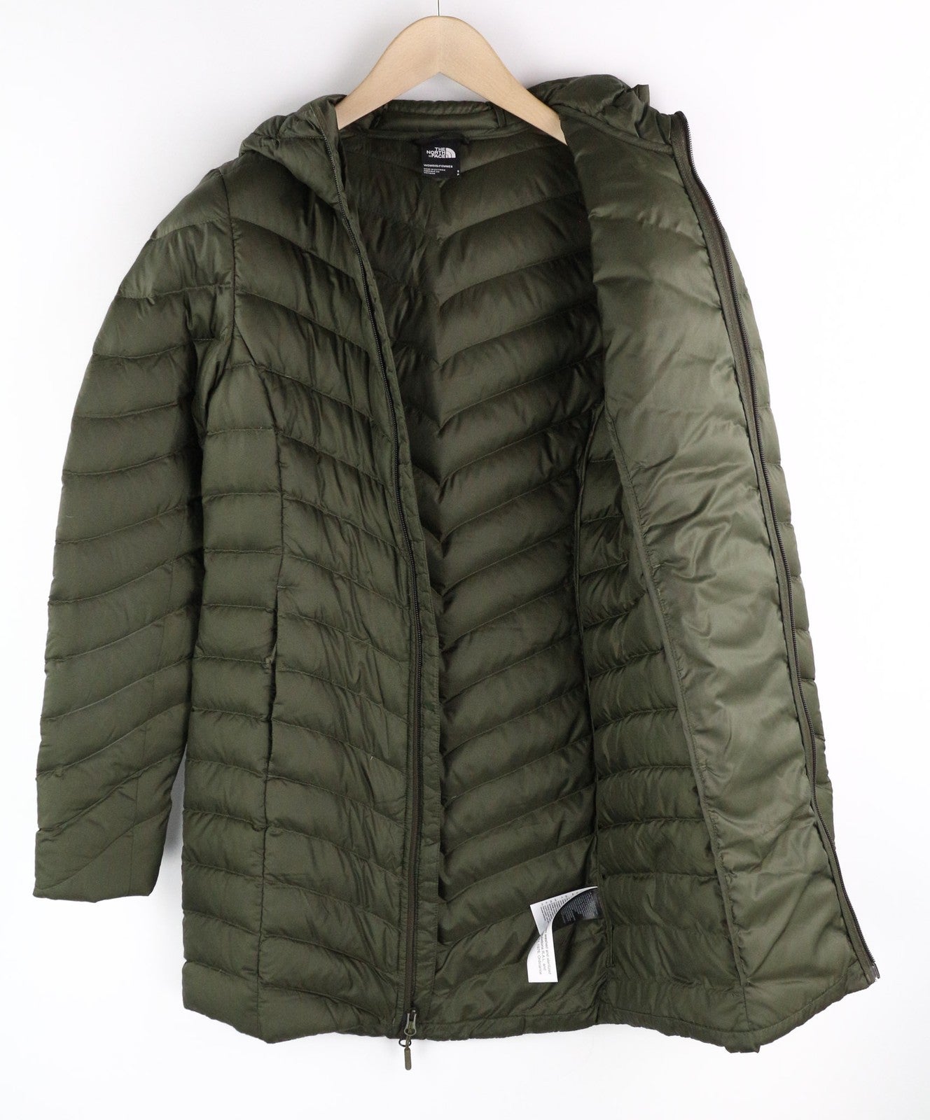 „The North Face“ moteriška „S Trevail 800Fill“ pūkinė striukė su gobtuvu, vidutinio ilgio, izoliuota. 