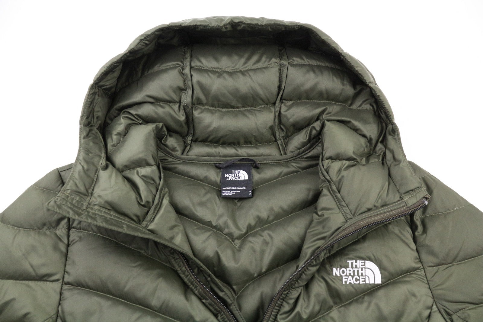 „The North Face“ moteriška „S Trevail 800Fill“ pūkinė striukė su gobtuvu, vidutinio ilgio, izoliuota. 