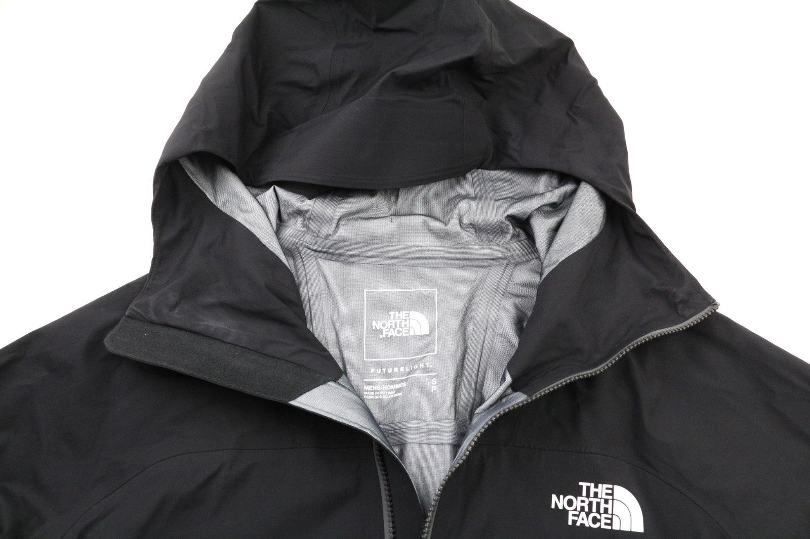 „The North Face“ vyriška „S Future Light“ striukė su gobtuvu, juoda, be pamušalo, sandariomis siūlėmis. 