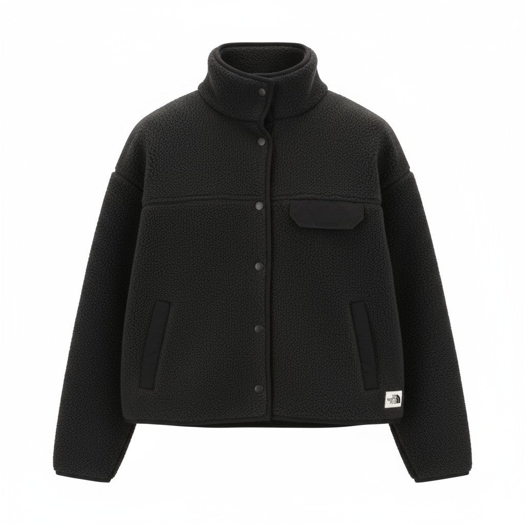 THE NORTH FACE Cragmont Fleece moteriška striukė su S užsegimu, juoda, minkšta ir be pamušalo. 