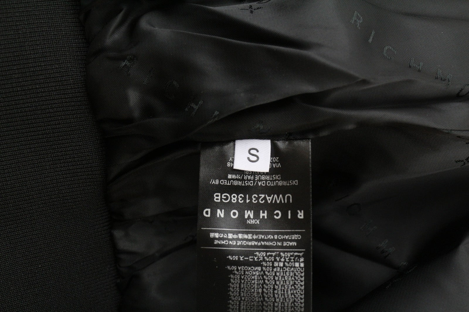 RICHMOND moteriška bomber striukė S juoda vaškuota lengva logotipu kišenės laisvalaikio stiliaus 