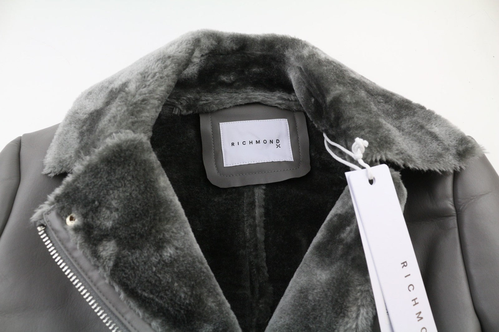 RICHMOND UWA23121GB moteriška striukė su diržu S, dirbtinio kailio, dirbtinės odos, pilka 