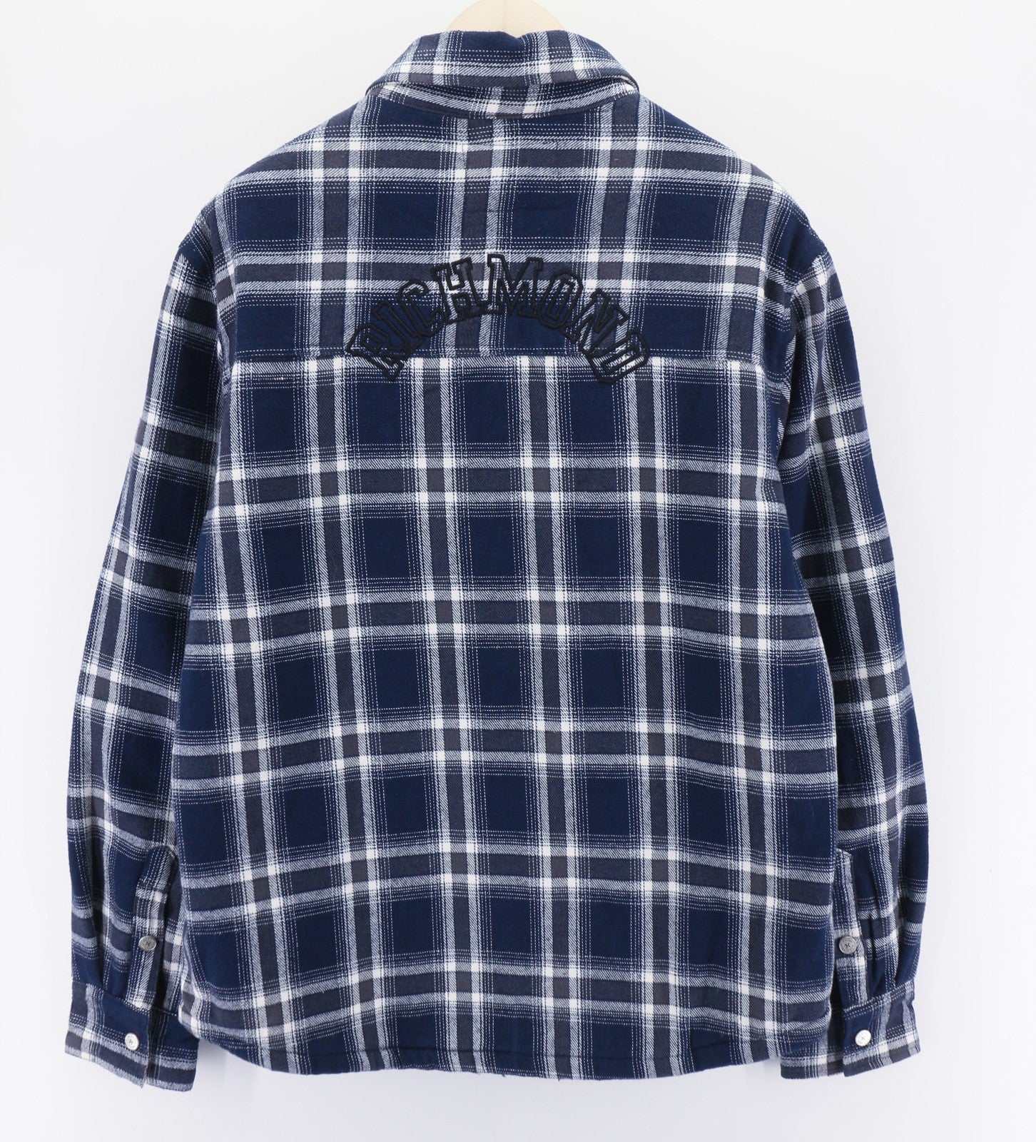 RICHMOND UMA23157CA vyriškas marškinių tipo švarkas ~L languotas su šerpų pamušalu ir užlopytinėmis kišenėmis 