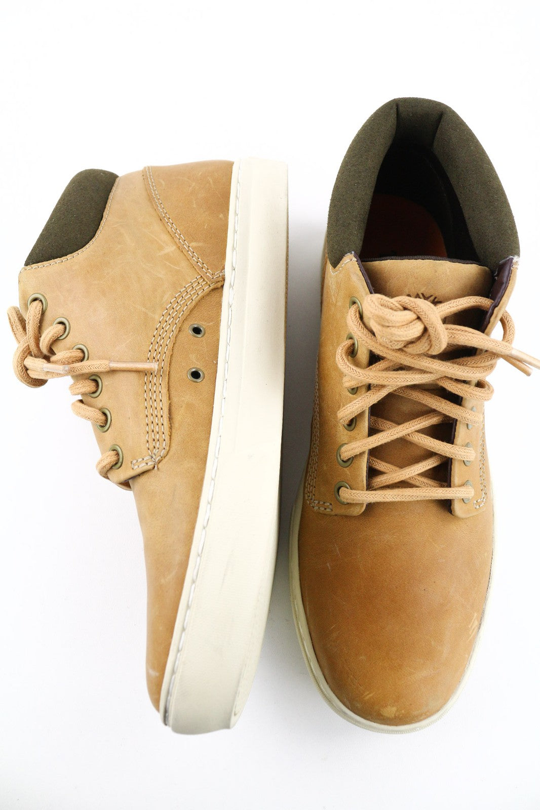 TIMBERLAND A1JU1 vyriški rudi odiniai aulinukai, EU40, UK6.5, suvarstomi migdolų nosimi, iki kulkšnies. 