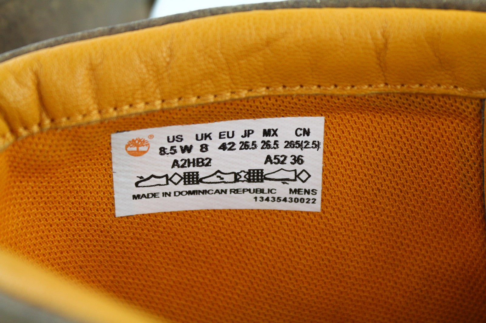 TIMBERLAND A2HB2 vyriški odiniai batai EU42 UK8 rudi vidutinio ūgio migdolų noselės ReBOTL 