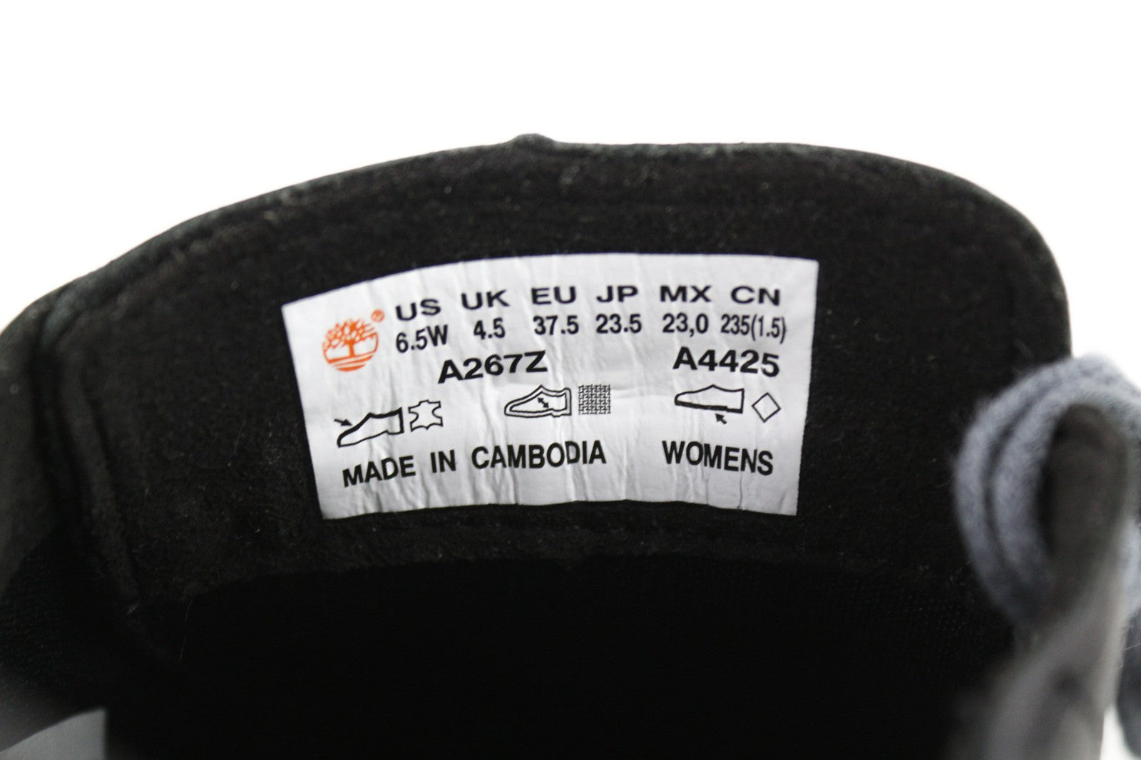 TIMBERLAND moteriški sportbačiai EU37.5 UK4.5 juodi odiniai apvalios nosies užsegimai su raišteliais ReBOTL 