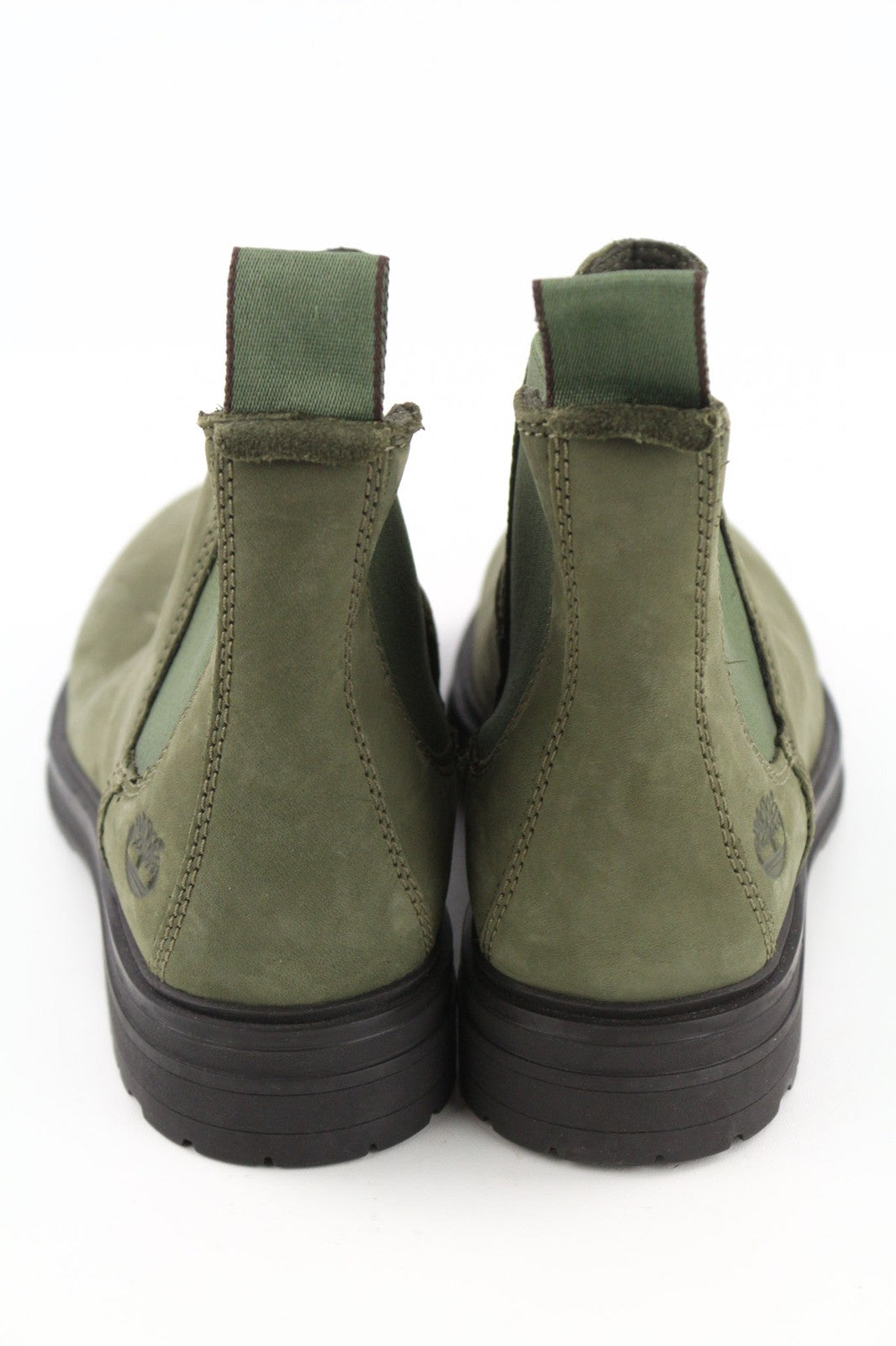 TIMBERLAND moteriški alyvuogių žali aulinukai „Chelsea“ EU38 UK5 odiniai migdolų nosys iki kulkšnies 