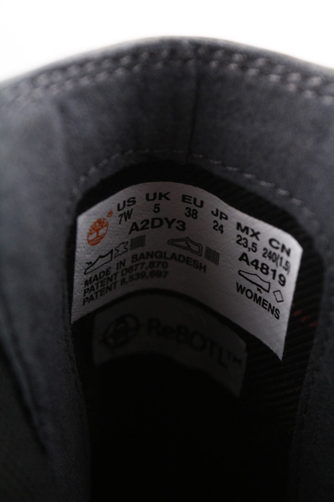 TIMBERLAND A2DY3 moteriški aulinukai „Chelsea“ EU38 UK5 pilkos odos migdolų formos nosys guminės nosies 