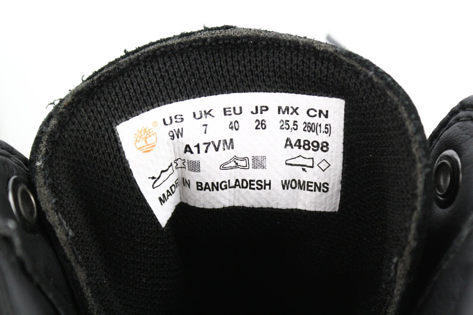 TIMBERLAND moteriški juodi odiniai aulinukai EU40 UK7 suvarstomi migdolų formos nosimi „Ortholite“ 